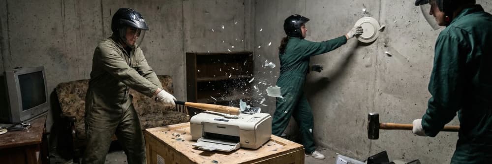 Rage room smashing activity at The Blazing Axe